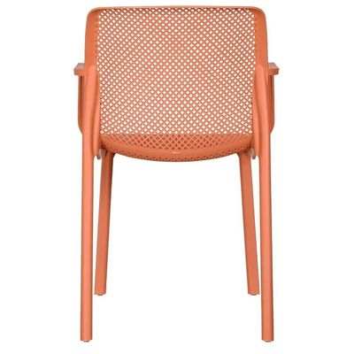 Kit 4 Cadeiras Com Braços Empilhavel Inmetro Sardenha Vega Fratini Polipropileno Terracota