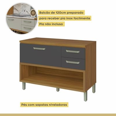 Cozinha Completa 4 Peças Princesa Nesher Freijó-grafite