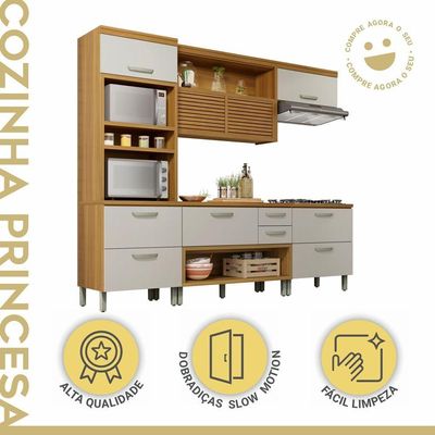 Cozinha Completa 4 Peças Princesa Nesher Freijó-off White