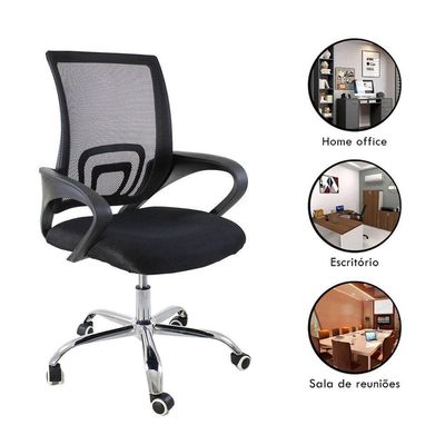 Kit 4 Cadeiras De Escritorio Begonia Tela Mesh Ergonomica