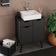 Gabinete Com Cuba Para Banheiro Bn3600x37 Preto Tecno Mobili Preto