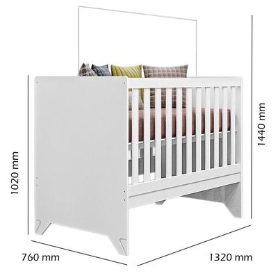 Berço Mini Cama Maya Branco Acetinado Móveis Canaã