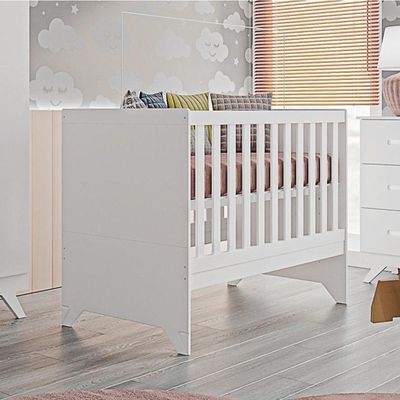 Berço Mini Cama Maya Branco Acetinado Móveis Canaã