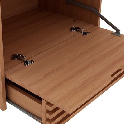 Balcao Gabinete 1 Gaveta Ripada Bn3613 Amendoa Marmore Branco Tecno Mobili Amendoa Marmore Branco