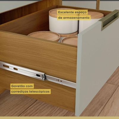 Balcão Para Cozinha 1 Porta 1 Gaveta Imperatriz Nesher Móveis Freijó-off White