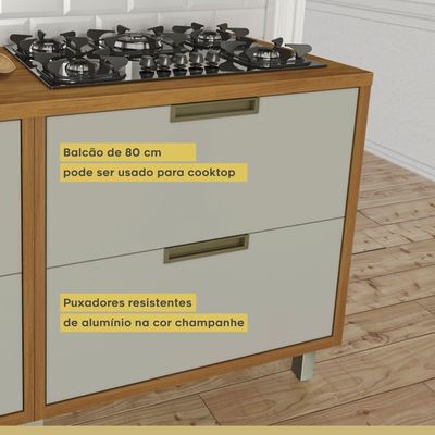 Balcão Para Cozinha 1 Porta 1 Gaveta Imperatriz Nesher Móveis Freijó-off White