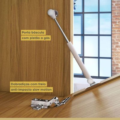 Balcão De Cozinha 1 Porta 2 Gavetas Com Caixa Organizadora 120cm Princesa Nesher Móveis Freijó-off White