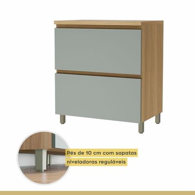 Balcão 1 Porta Basculante 1 Gaveta 80cm 100% Mdf Rainha Nature-verde