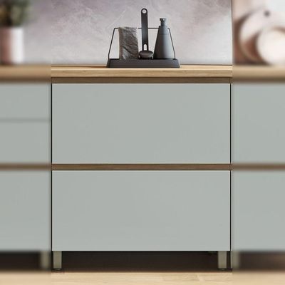 Balcão 1 Porta Basculante 1 Gaveta 80cm 100% Mdf Rainha Nature-verde