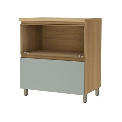 Balcão 1 Porta Basculante 1 Gaveta 80cm 100% Mdf Rainha Nature-verde