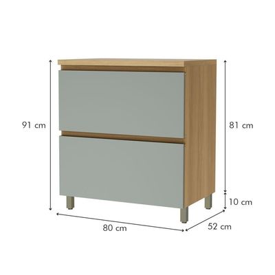 Balcão 1 Porta Basculante 1 Gaveta 80cm 100% Mdf Rainha Nature-verde