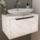 Balcao Gabinete 60 Cm 1 Porta Basculante Bn3646 Marmore Branco Tecno Mobili Marmore Branco
