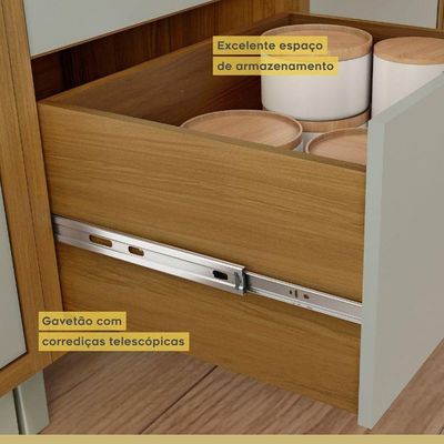 Balcão 1 Porta 1 Gaveta 80cm Em Mdf Princesa Nesher Freijó-off White