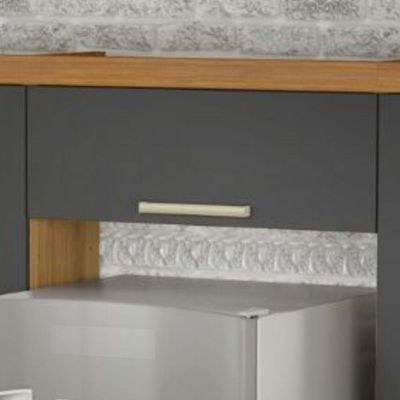 Armario De Cozinha Aéreo 80cm 1 Porta Basculante Burguesa Premuim Nesher Móveis Freijó-grafite