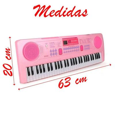 Teclado Eletrônico Semi Profissional 61 Teclas Com Microfone Bigfun Médio