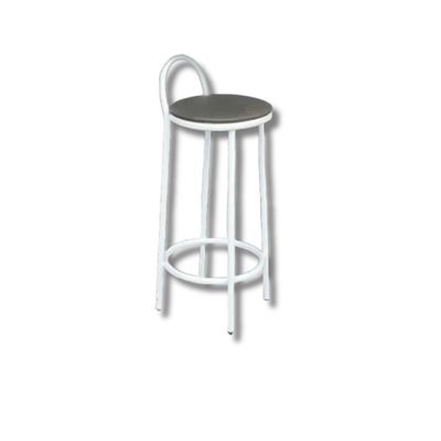 Banqueta Encosto Baixo Simples Branco Azulado