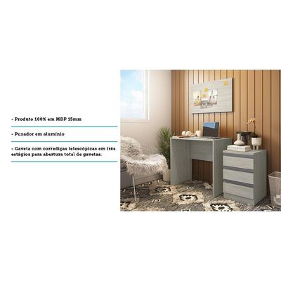 Conjunto Para Escritório Com Escrivaninha E Gaveteiro