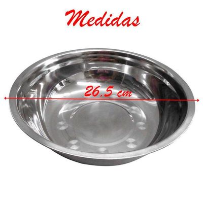 Kit 8 Tigelas Em Aço Inox 26,5cm