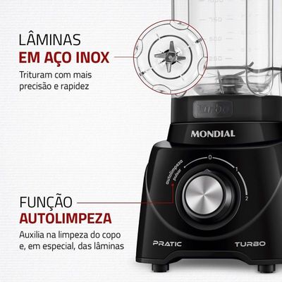 Liquidificador Pratic Turbo Mondial L-98-B 220V 60hz