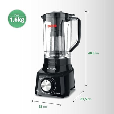 Liquidificador Mondial Turbo L-900 Fb Liquidificador-220v-preto 220V