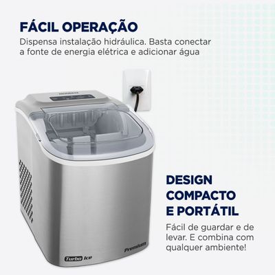 Máquina de Gelo Turbo Ice Premium Mondial MG-12-GI 127V