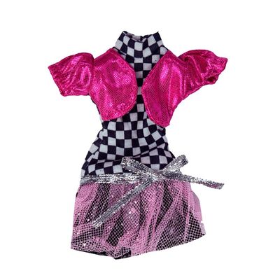 Vestido Para Boneca - Doll Dress Kit 2 Looks - Xadrez E Rosa