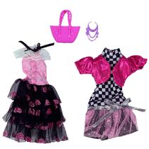 Vestido Para Boneca - Doll Dress Kit 2 Looks - Xadrez E Rosa