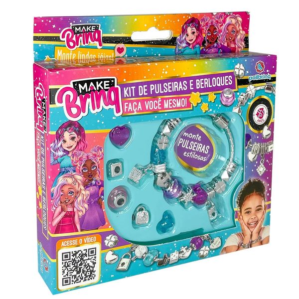 Kit de Pulseiras Polibrinq Miçangas e Acessórios Kit Pulseiras e Acessórios Polibrinq