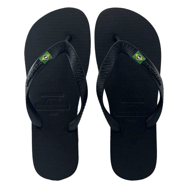 Chinelo Tropical Brasil Unissex Brasileiros Preto 41/42