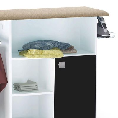 Tábua De Passar Roupa Com Balcão Vitória Branco-preto 107 Cm - Pallazio