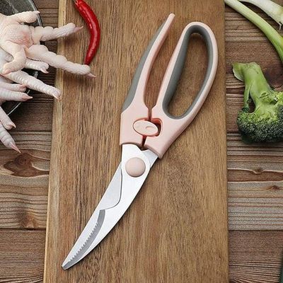 Tesoura De Cozinha P- Frango Peixe Carne Multifuncional Rosa