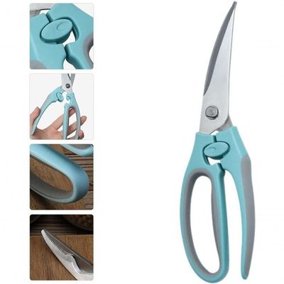 Tesoura De Cozinha P- Frango Peixe Carne Multifuncional Azul