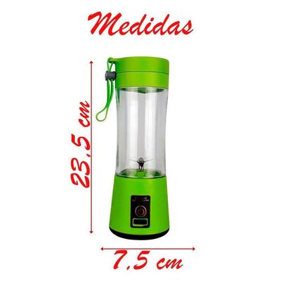 Mini Liquidificador Portátil Recarregável Usb 4 Lâminas 380 Ml