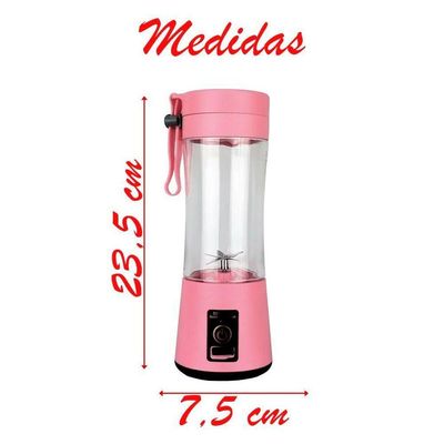 Mini Liquidificador Portátil Recarregável Usb 4 Lâminas 380 Ml