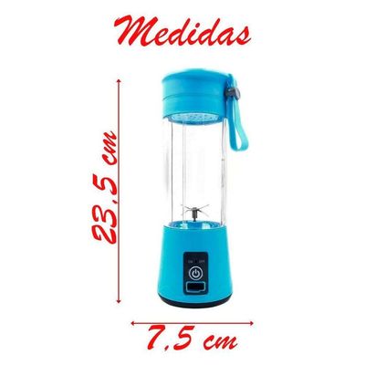 Mini Liquidificador Portátil Recarregável Usb 4 Lâminas 380 Ml