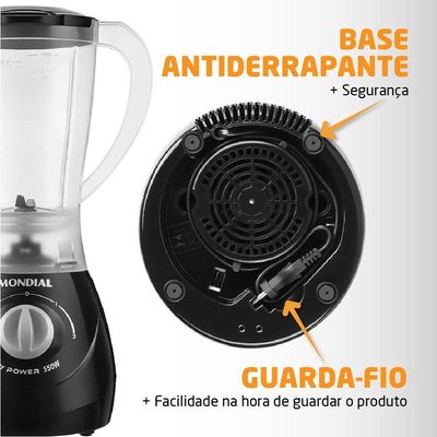 Liquidificador Mondial 1,5l Easy Power 550w L-550-b 127v 110V