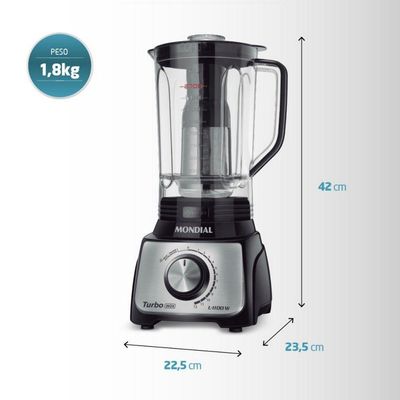 Liquidificador L1100 12 Vel. 1100w Mondial Preto 110v 110V