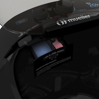 Lavadora Semiautomática Tanquinho Mueller 20kg Preto 220 V