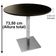 Mesa Alpha Inox 77,50 Cm (altura) Com Tampo Em Mdp Redonda 60 Cm Preto