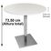 Mesa Alpha Inox 77,50 Cm (altura) Com Tampo Em Mdp Redonda 60 Cm Branco