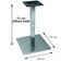 Mesa Alpha Inox 77,50 Cm (altura) Com Tampo Em Mdp Quadrado 60 Cm Branco