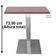 Mesa Alpha Inox 77,50 Cm (altura) Com Tampo Em Mdp Quadrado 60 Cm Imbuia