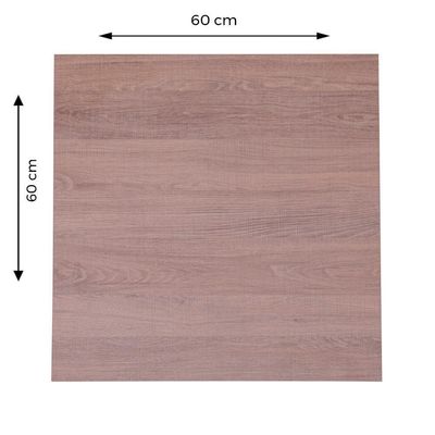 Mesa Alpha Inox 77,50 Cm (altura) Com Tampo Em Mdp Quadrado 60 Cm Imbuia