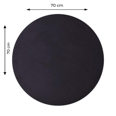 Mesa Alpha Inox 77,50 Cm (altura) Com Tampo Em Mdp Redonda 70 Cm Preto
