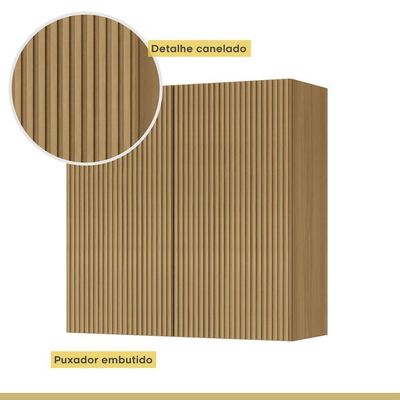 Armário Aéreo 2 Portas 80cm 100% Mdf Rainha Nature