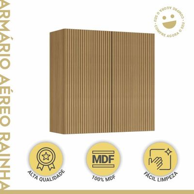 Armário Aéreo 2 Portas 80cm 100% Mdf Rainha Nature