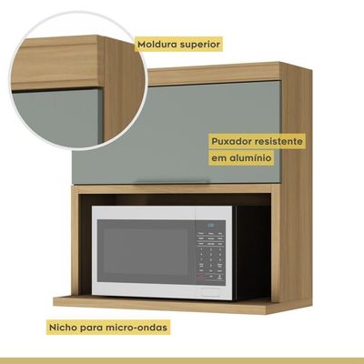 Armário Aéreo 1 Porta Marquesa 100% Mdf Nature-verde