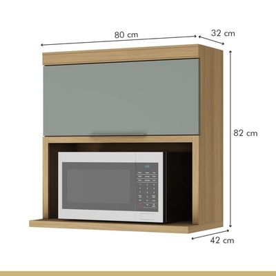Armário Aéreo 1 Porta Marquesa 100% Mdf Nature-verde