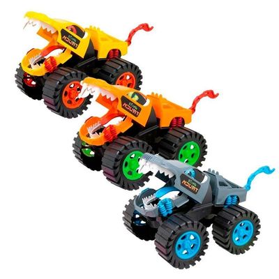 Kit Brinquedos Monster Truck Wolf Carrinho Miniatura Fricção 29,5cm