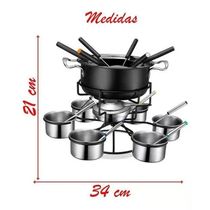 Conjunto Para Fondue 22 Peças Potes Inox